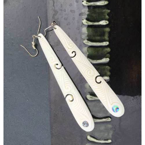 Koru Swirl Bone Earrings