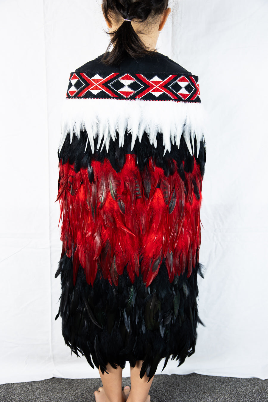 White, Red & Black Childs Korowai