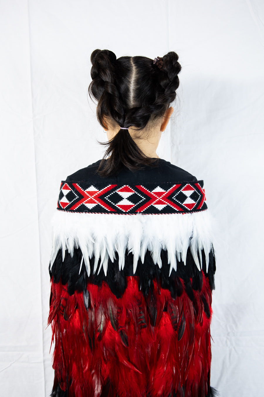 White, Red & Black Childs Korowai