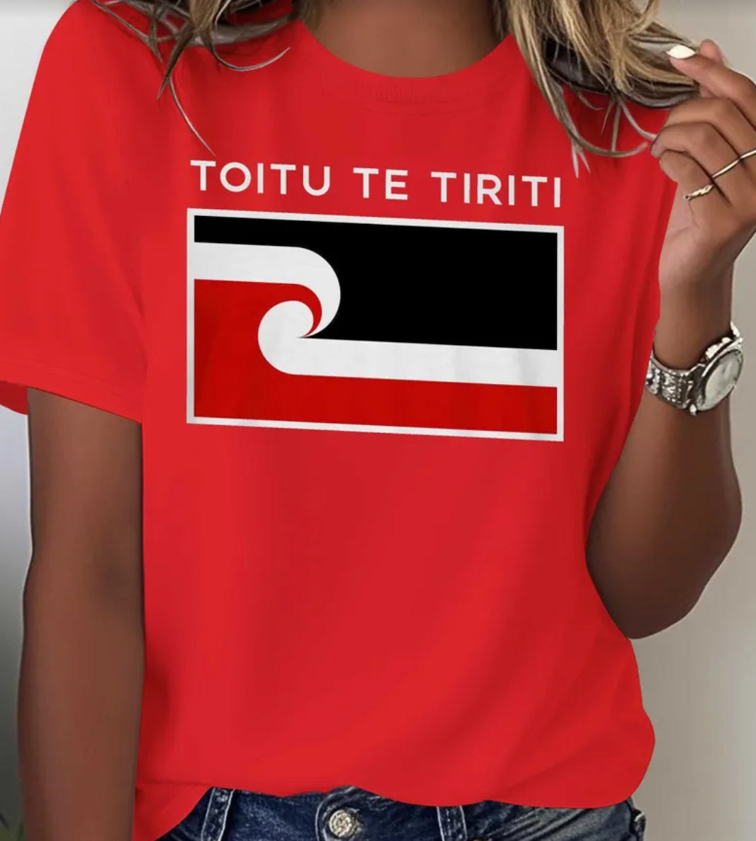 Red Toitu Te Tiriti T Shirt