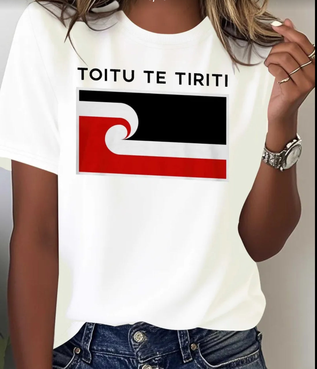White Toitu Te Tiriti T Shirt