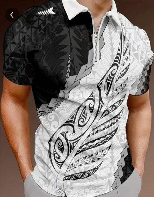 Grey & White Polo Shirt