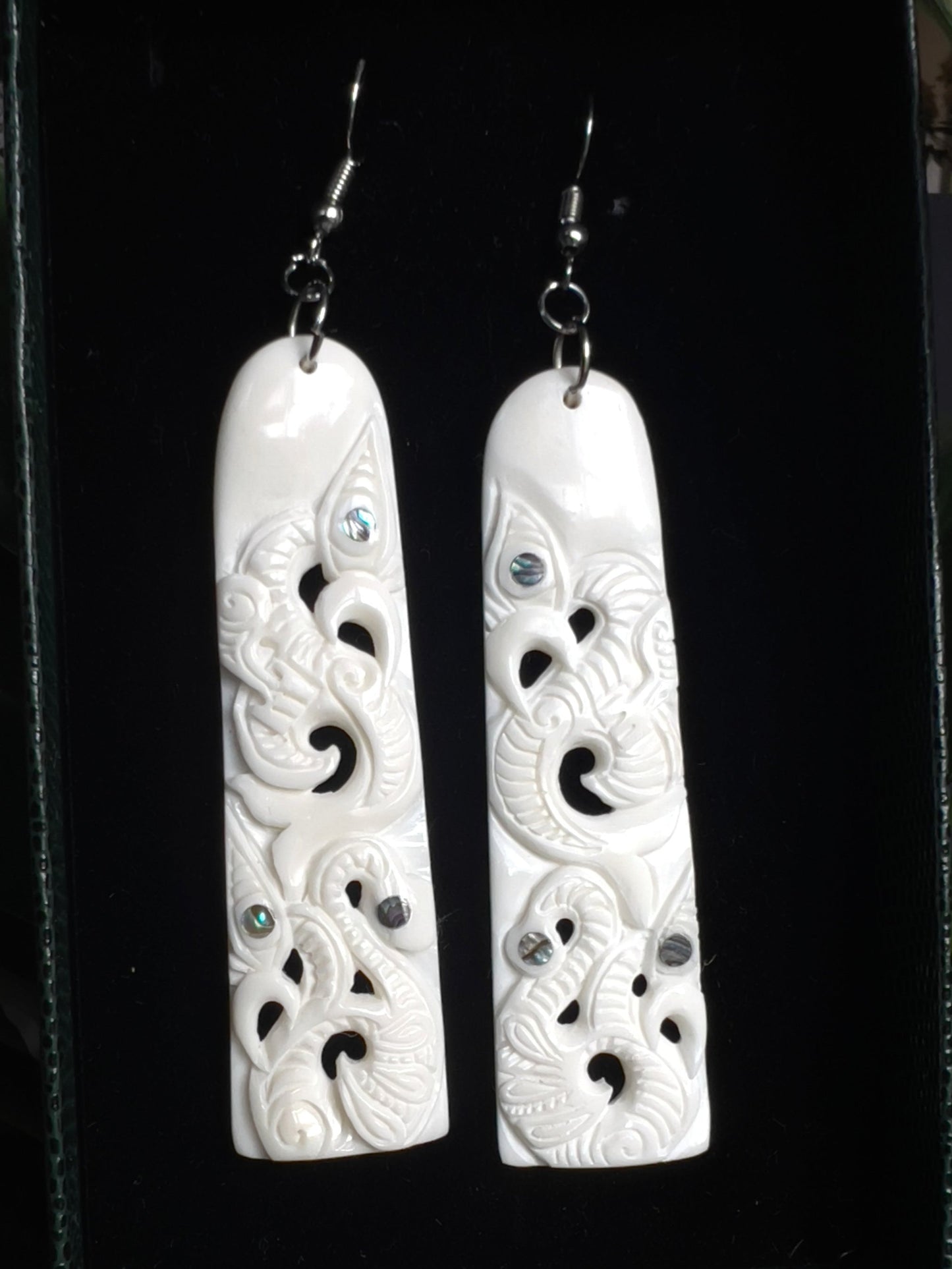 Manaia Design Bone Earrings