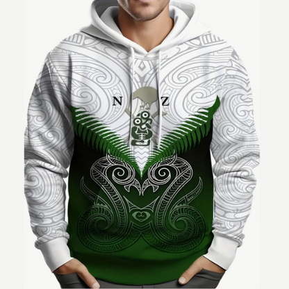 Green & White Hoodie