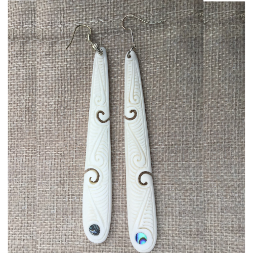 Koru Swirl Bone Earrings